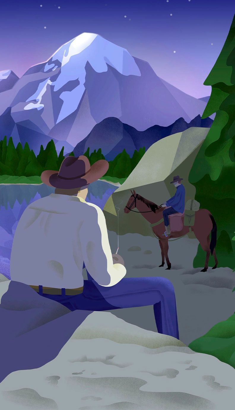 Image may contain: Person, Outdoors, Animal, Horse, Mammal, Clothing, and Hat